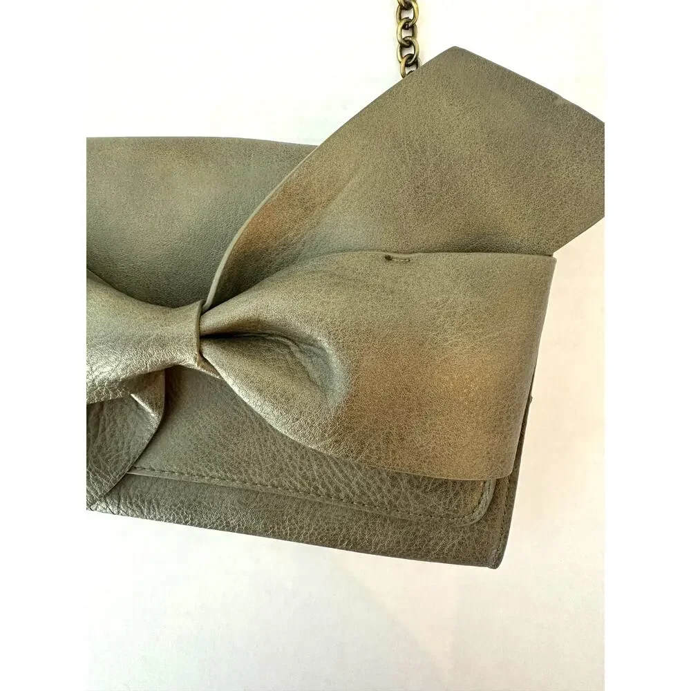Anthropologie Bella Bow Vegan Leather Crossbody Bag